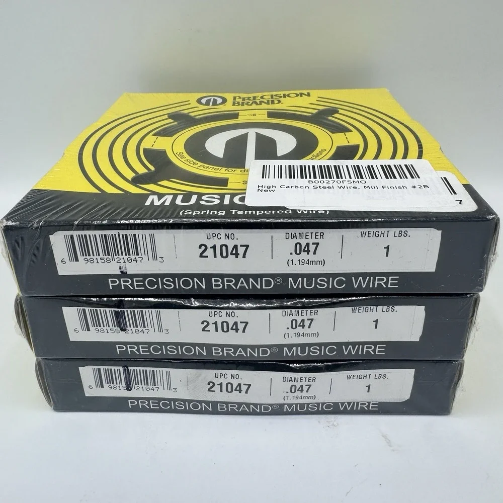 Lot of 3 SEALED Precision Brand 21047 Music Wire .047 Spring Tempered 1 lb Each